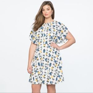 Eloquii Tulip Sleeve A Line Dress Colorful Size 18
